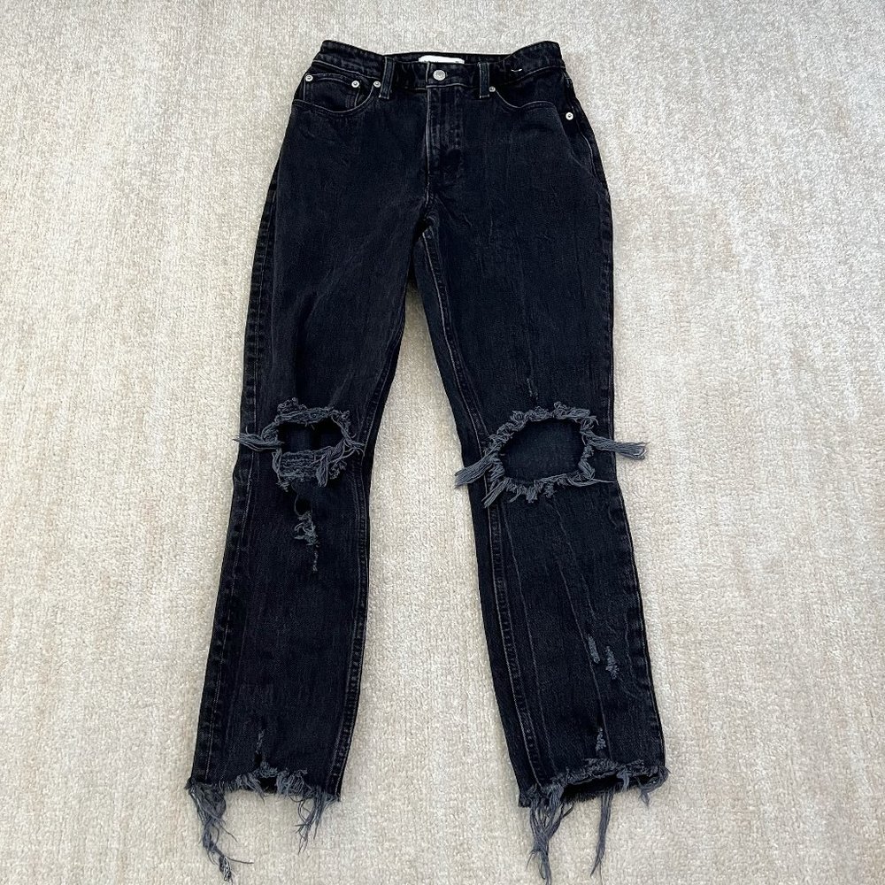 Abercrombie & Fitch High Rise Ripped Mom Jeans 26 / 2 Curve Love
